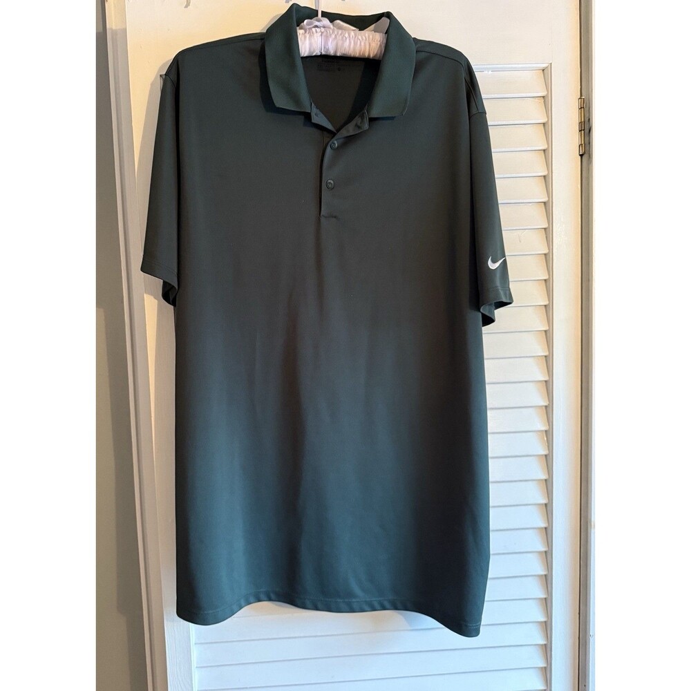 Nike Golf Dri-Fit Green Short Sleeve Stretch Polo Shirt XL Athleisure Sports